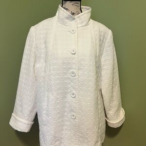 Linea by Louis Dell'Olio Textured Cream Cape Jacket